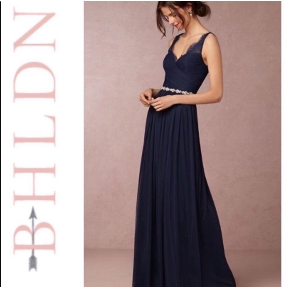 NET BHLDN Fleur gown in navy.